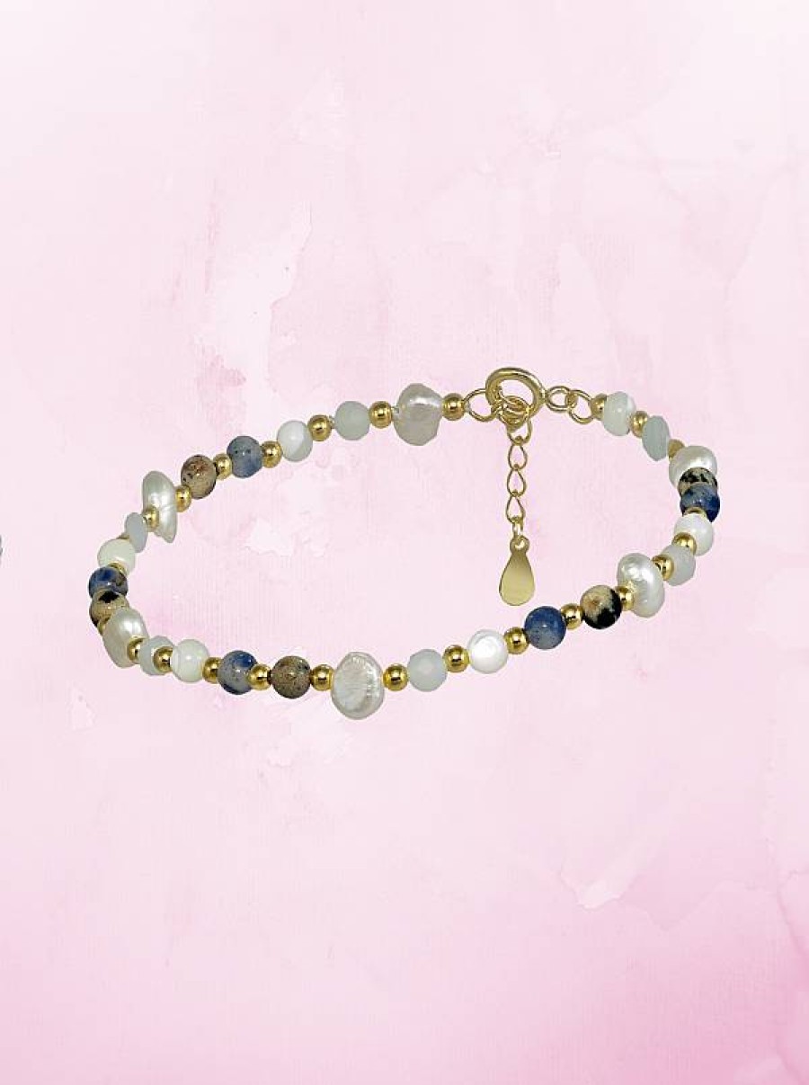 Chiguagua | Pulsera Beads Azul Gold